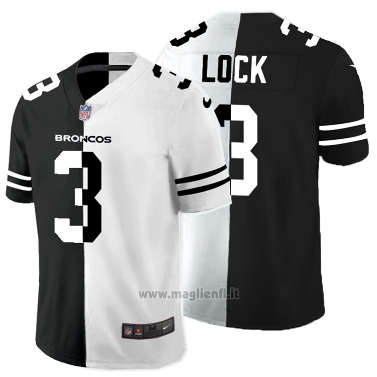 Maglia NFL Limited Denver Broncos Lock Black White Split